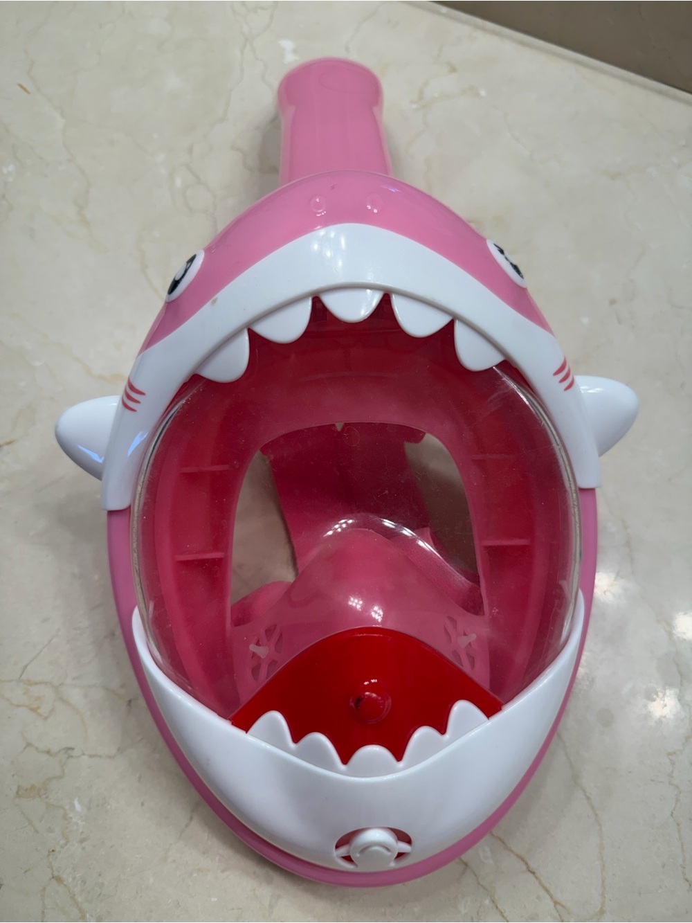 Kids Full Face Snorkel Mask - Pink Shark Design